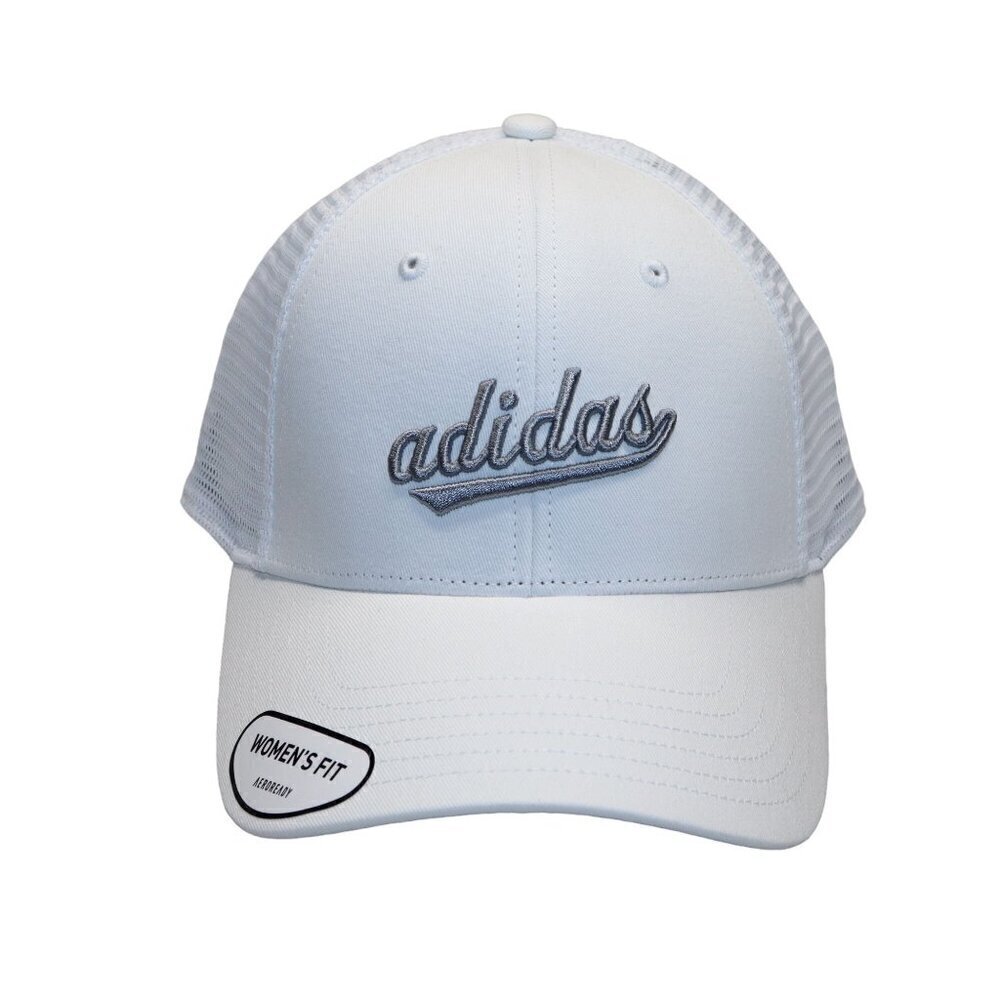 Adidas Baseball Cap Womens White Mesh Trucker Style Embroidered‎ Logo Snapback